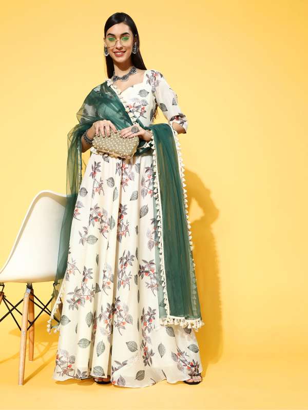 White Women Anarkali Inddus Buy White Women Anarkali Inddus