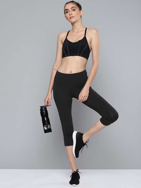 Adidas Cropped Running Training Capri Mesh Tights Black Active