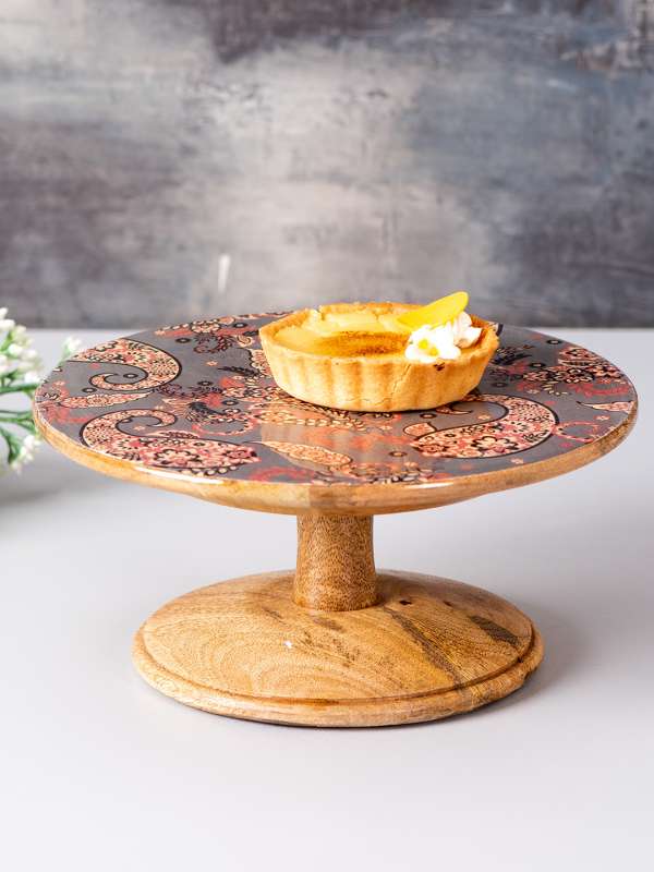 Buy Cake Stand With Geometria Brass Inlay Online in India at Best Price -  Modern Bakeware - Furniture - Wooden Street Product
