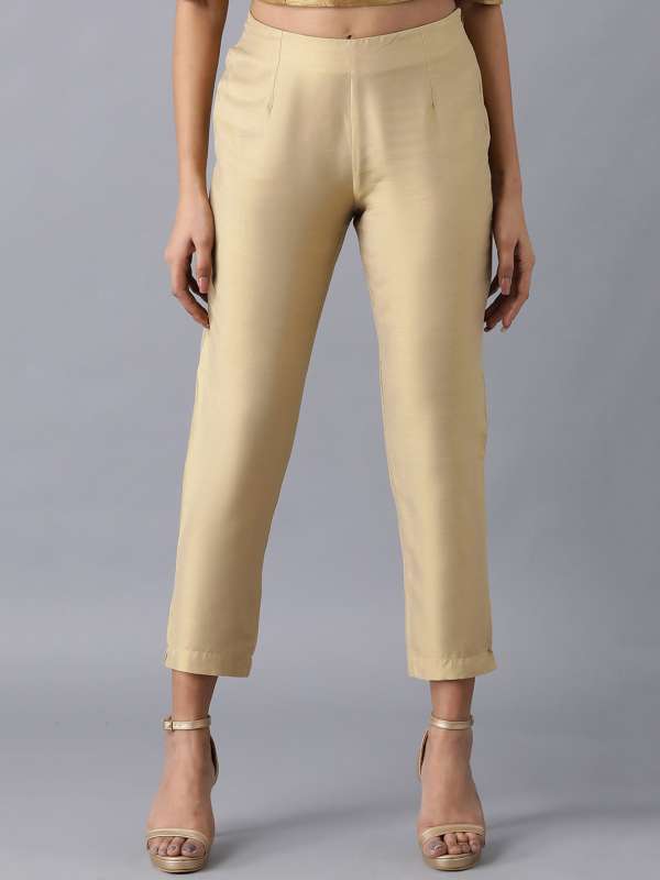 Buy Gold Trousers & Pants for Women by Saffron Threads Online