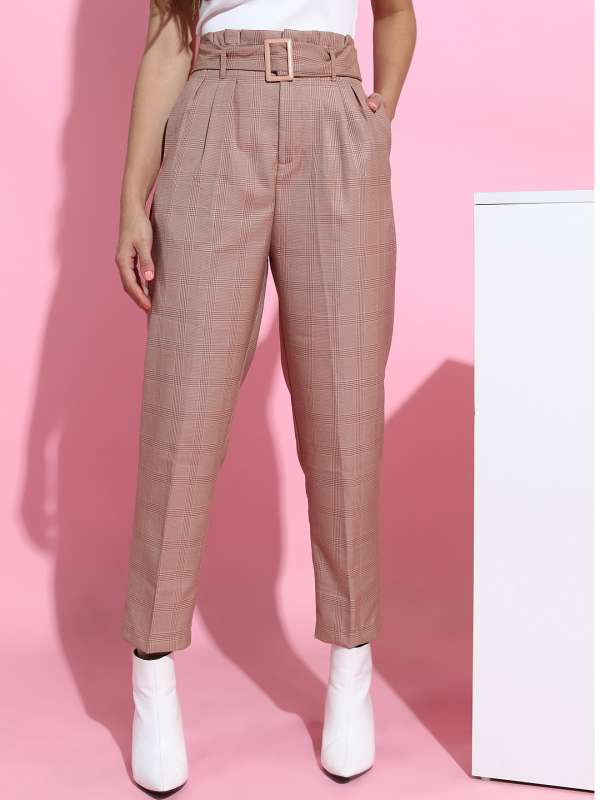 New Look skinny cropped smart trousers in grey check  ASOS