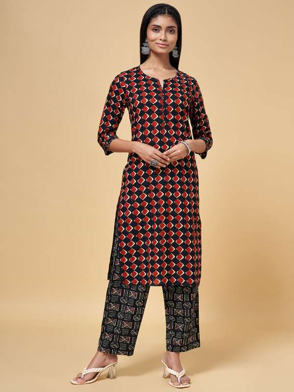 Pantaloons Black Printed Salwar Suit Buy Pantaloons Black