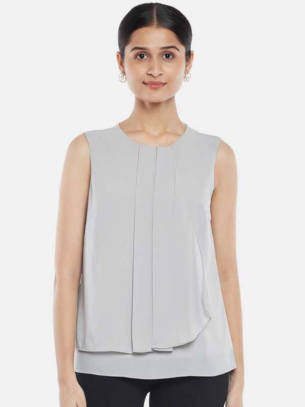 Annabelle By Pantaloons Grey Tops - Buy Annabelle By Pantaloons Grey Tops  online in India