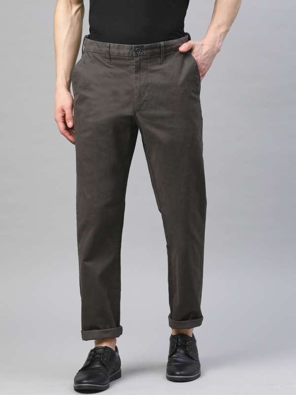 SOJANYA Formal Trousers  Buy SOJANYA Men Cotton Blend Charcoal Grey Solid  Formal Trousers Online  Nykaa Fashion