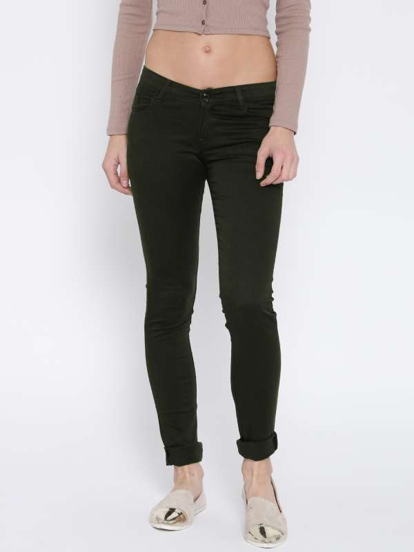 olive green jeans womens