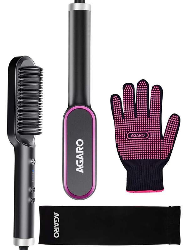 AGARO HSB2107 Hair Straightening Comb Ionic Technology Hair Straightener  Brush - AGARO : Flipkart.com