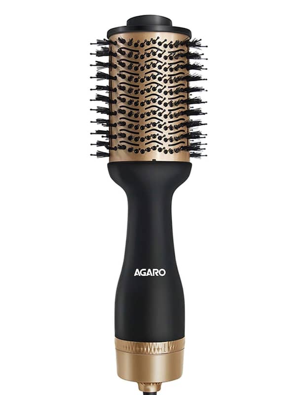 AGARO Heated Hair Straightening Brush, Fast Heating, Ionic Care, 5 Heat  Settings, Hair Straightener, Hot Brush, Gives Naturally Straight hair in 5  mins, Black, HSB2107, 33627, 45 Watts : Amazon.in: Beauty