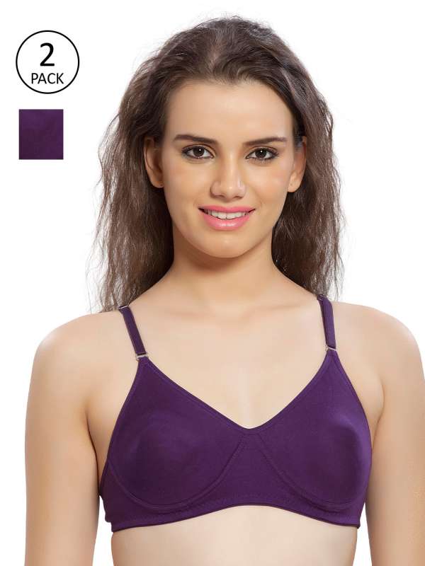 Buy online Purple Cotton Tshirt Bra from lingerie for Women by