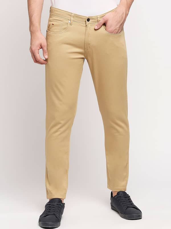 Buy Spykar Dark Grey Slim Fit Cotton Trousers for Men Online  Tata CLiQ
