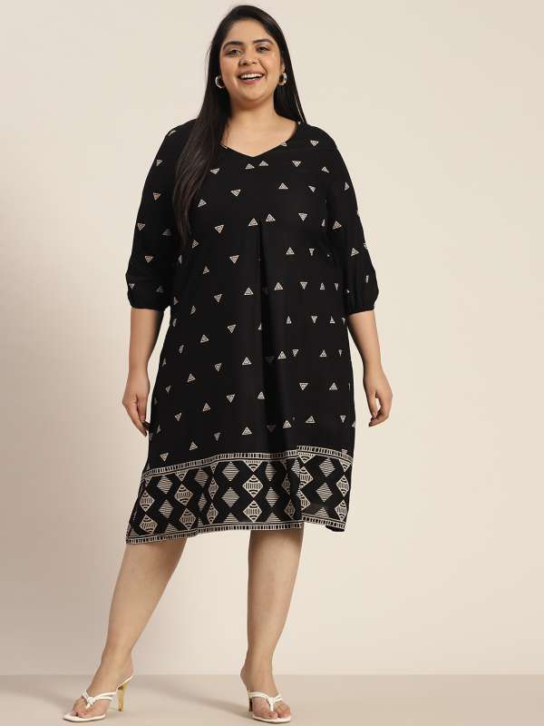 Plus size on sale dresses myntra