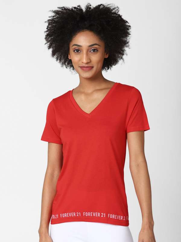 Red shirt forever 21 top