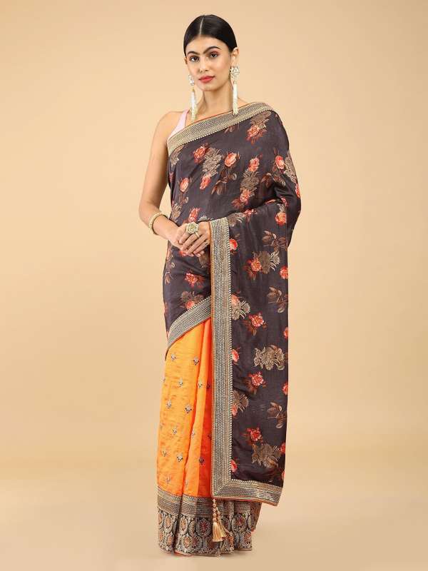 Myntra tussar silk saree sale