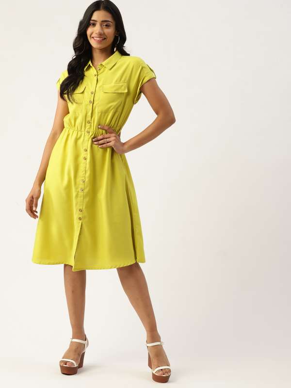 Lime green a line dress 2025
