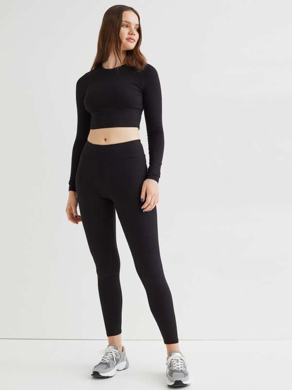 Buy H&M 2-pack flared leggings in Black Dark 2024 Online