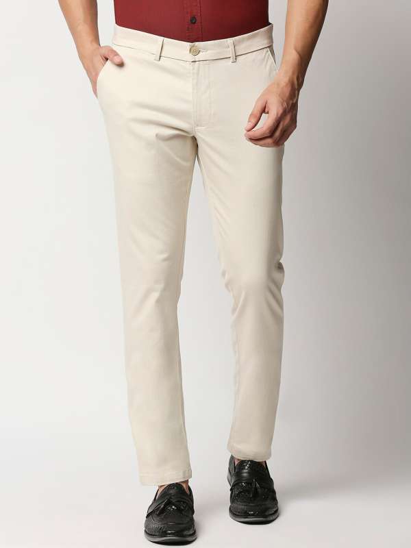 BASICS Casual Trousers  Buy Basics Tapered Fit Ermine Khaki Satin Stretch  Trouser Online  Nykaa Fashion