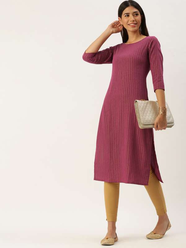 Boat Neck Kurti Buy Boat Neck Kurtis Online in India Myntra