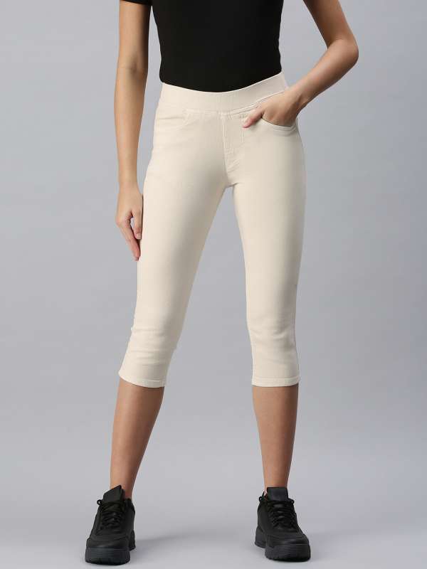 Off White Capris Buy Off White Capris online in India
