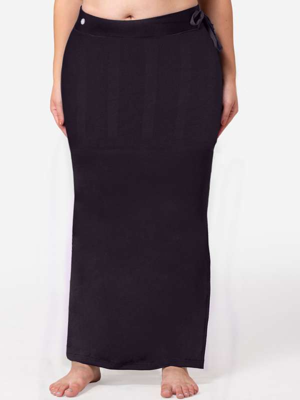 Buy BLACK SAREE SHAPEWEAR Women's Stretchable Skirt Petticoat