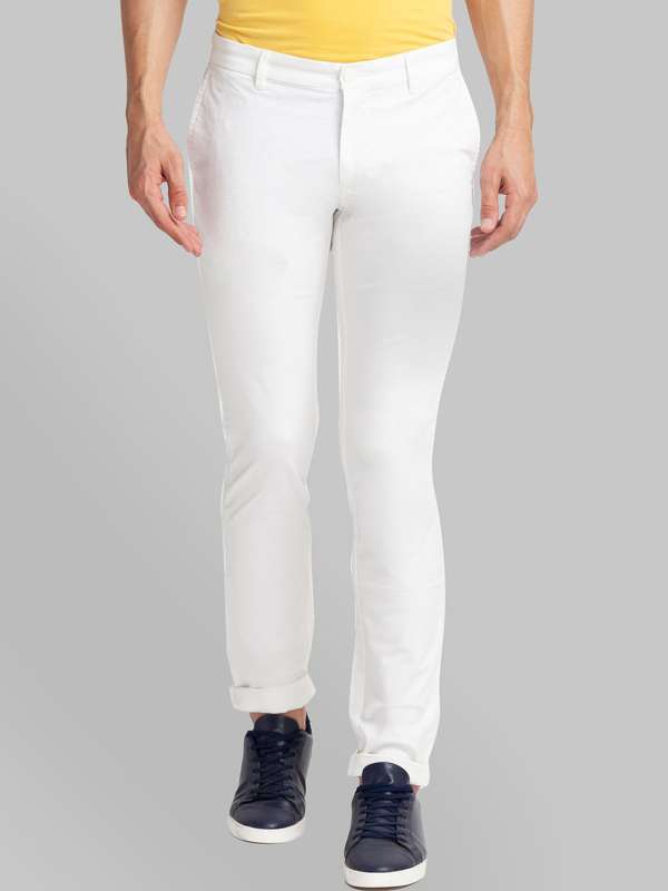 Buy Men White Slim Fit Solid Casual Trousers Online  779753  Allen Solly