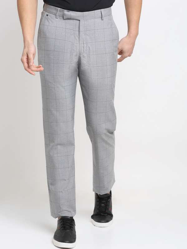 Suits  Skinny Fit Grey Textured Check Suit Trousers  Burton