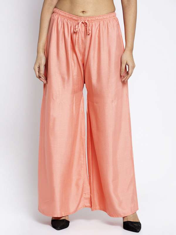 Peach color palazzo pants top