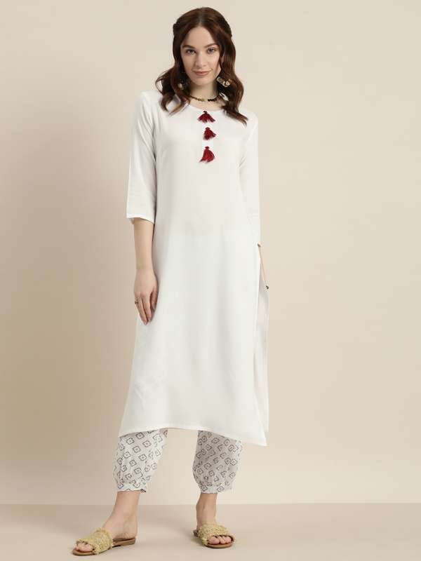 Sabhyata white kurtis 2025