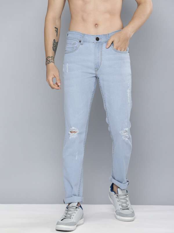 Men Grey Slim Fit Low Rise Distressed Jeans - Buy Men Grey Slim Fit Low  Rise Distressed Jeans online in India