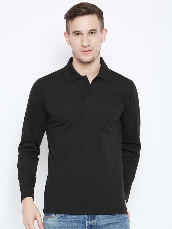 Solid Black Polo Tshirts Buy Solid Black Polo Tshirts online in India