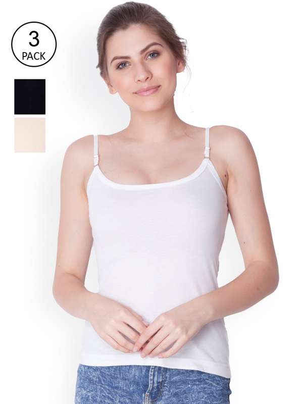 Buy KEX White Neckline work Cotton Camisole Long Camisole women Camisole  Girls Camisole Girls Sameej Camisole Pack of 2 Combo Pack Online at Best  Prices in India - JioMart.
