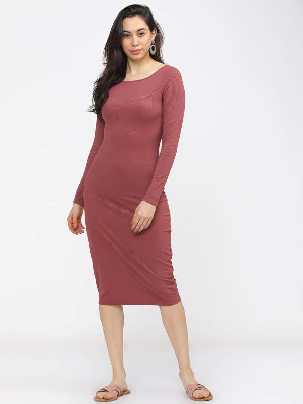 knee length long sleeve bodycon dress,long sleeve knee length bodycon dress,