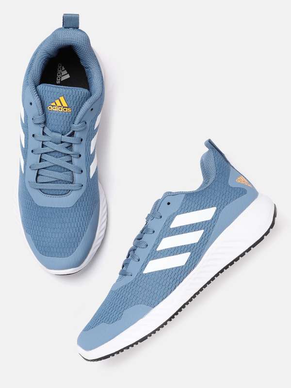 grey and blue adidas shoes