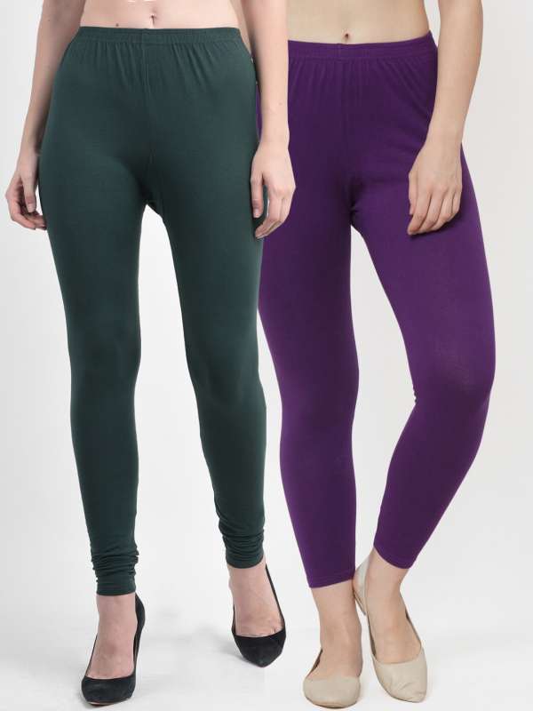 Buy online Cotton Legging Purple Color from Capris & Leggings for
