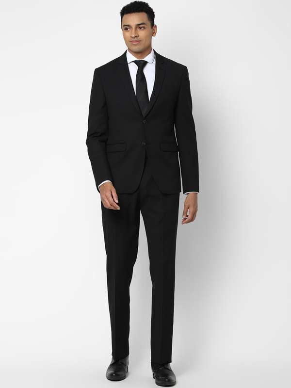 Formal black suit for men clearance
