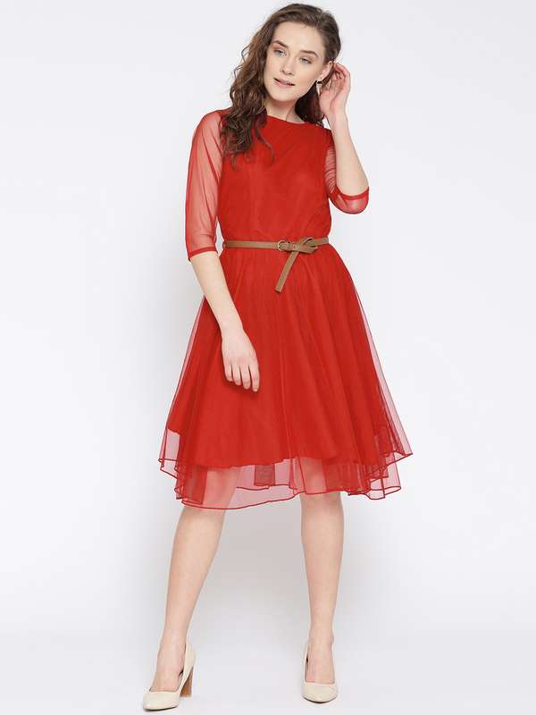 red net short frock
