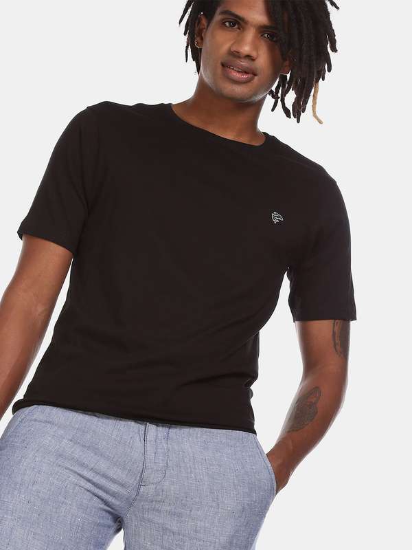 Ruggers Young Blue Solid Round Neck 