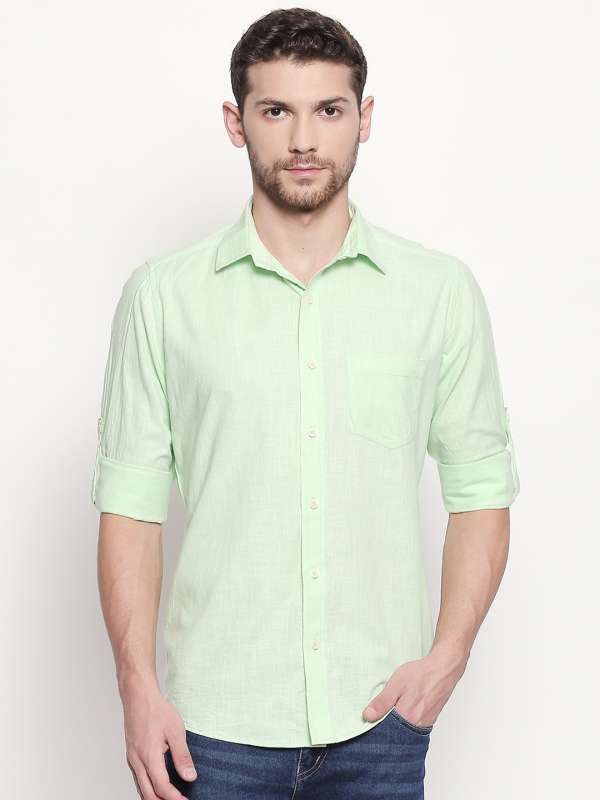 Self Stripe Matty Cotton Olive Shirt