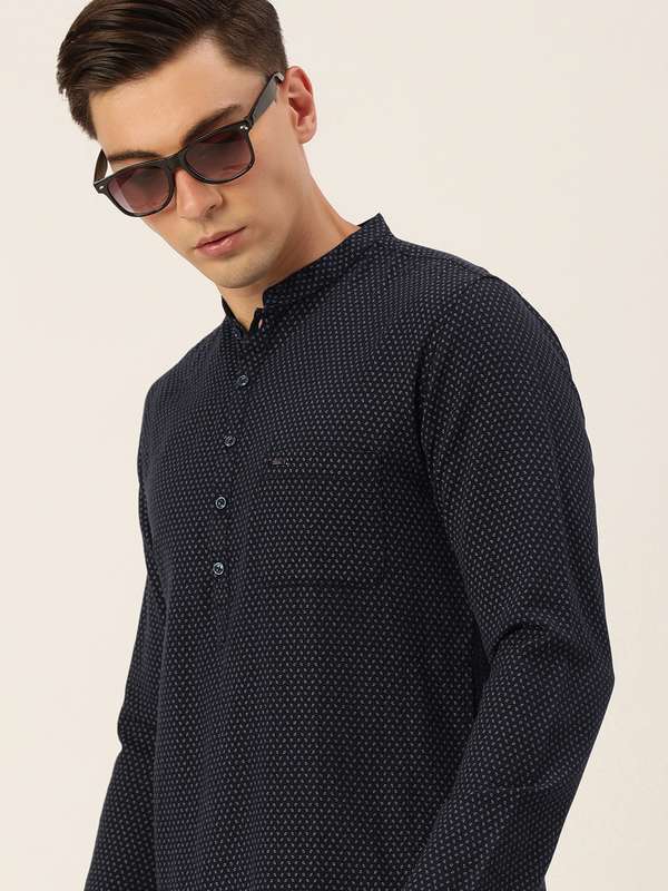 Navy Blue Khaki Men Ethnic Wear Peter 