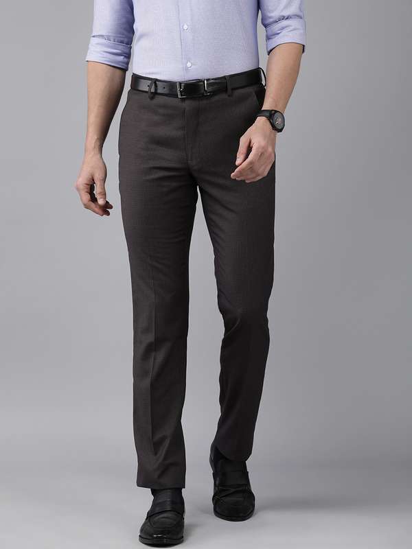 Black Solid Mid Rise Formal Trouser 
