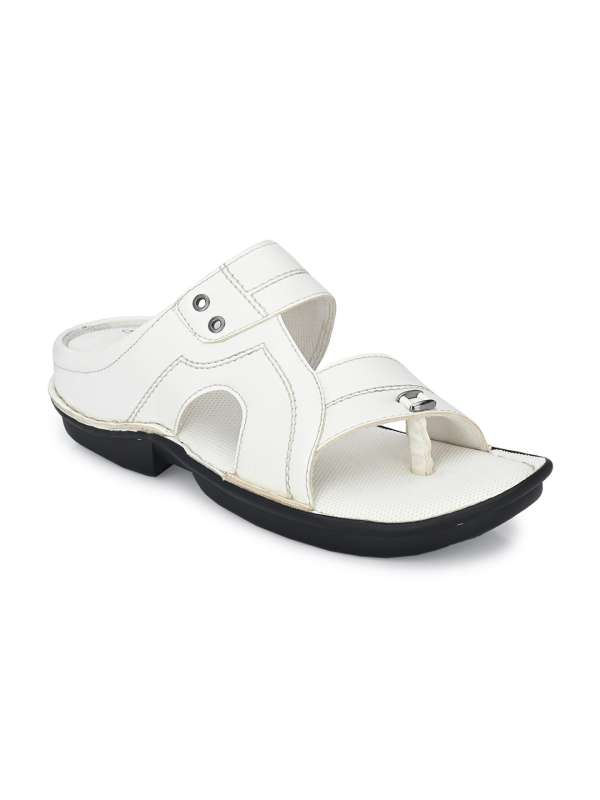 White sales leather chappals