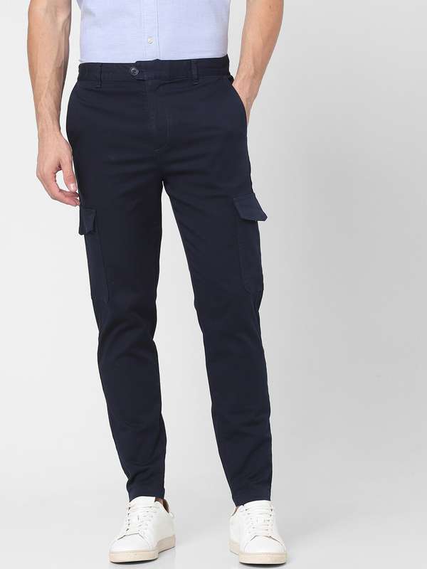 Buy Navy Blue Cargo Trousers online in 