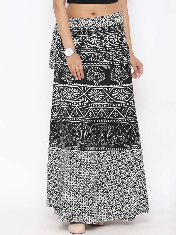 Wrap around long skirt online cheap