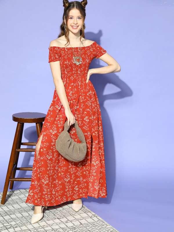 Off Shoulder Maxi Dress Buy Off Shoulder Maxi Dress online in India