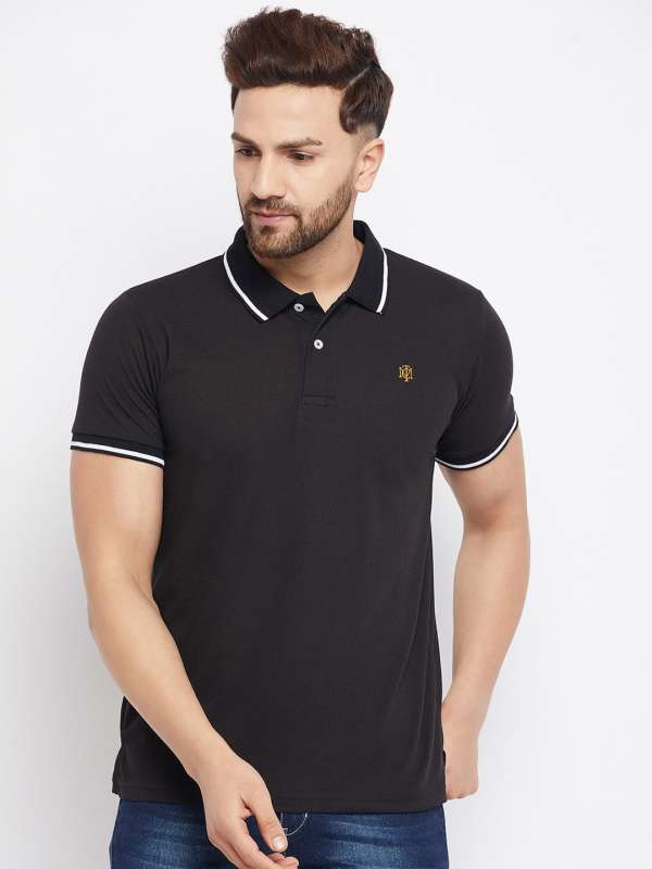 Men Black Collar Tshirts Buy Men Black Collar Tshirts online in