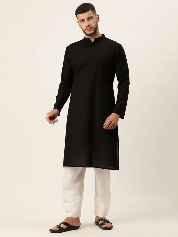 Black kurta best sale pajama half sleeve
