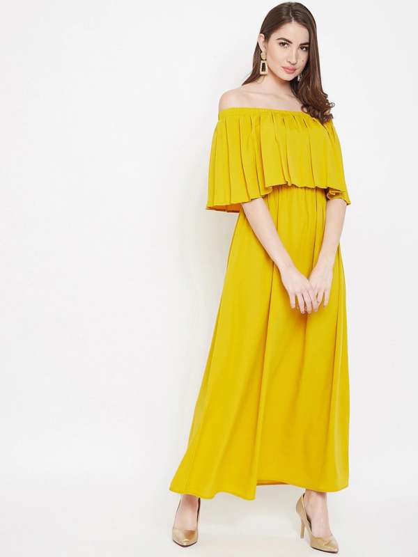 Yellow Off Shoulder Dresses Buy Yellow Off Shoulder Dresses online in India
