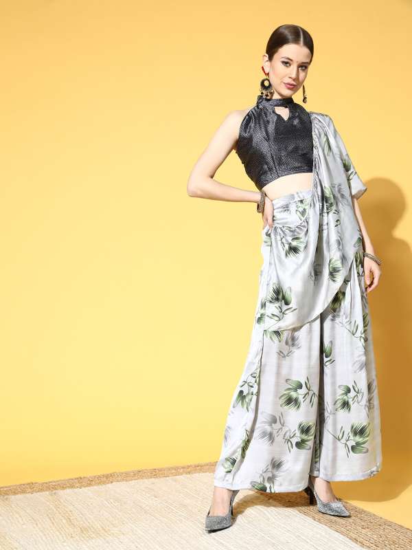 Pant saree shop myntra