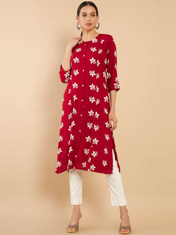 Women's Red Solid Churidar Collection at Soch India