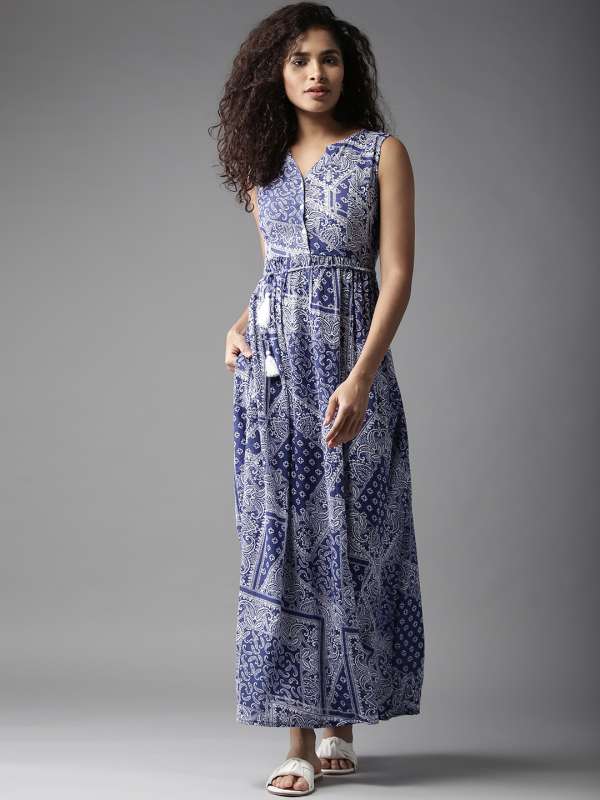 Cotton maxi dresses online myntra store