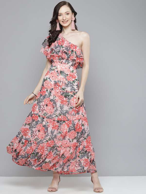 One shoulder dress cheap myntra