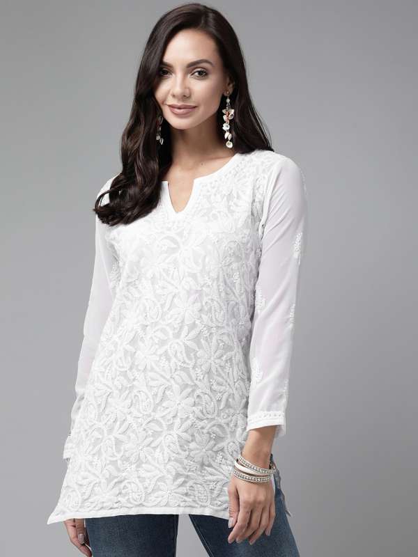 White long kurti myntra on sale
